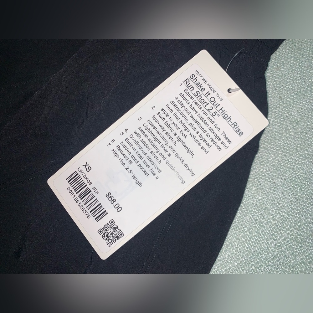 Lululemon NWT Shake It Out High-Rise Running Short 2.5" size XS Black - Picture 2 of 13